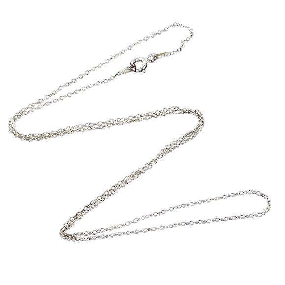 Vintage Italy Sterling Silver 925 0.4mm Cable Chain Necklace 18” - Picture 1 of 3